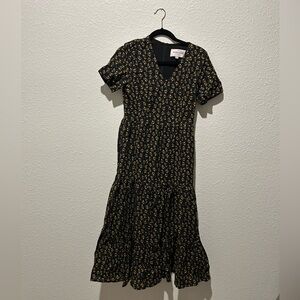 Jessa Kae black floral dress, size XS